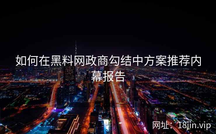 如何在黑料网政商勾结中方案推荐内幕报告  第2张