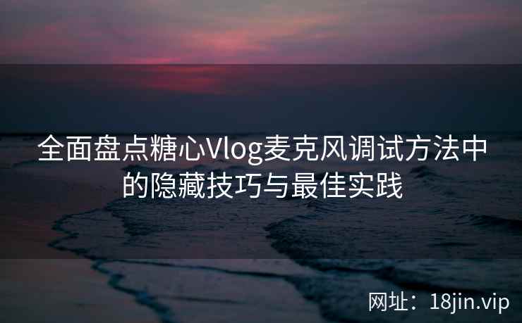 全面盘点糖心Vlog麦克风调试方法中的隐藏技巧与最佳实践  第1张
