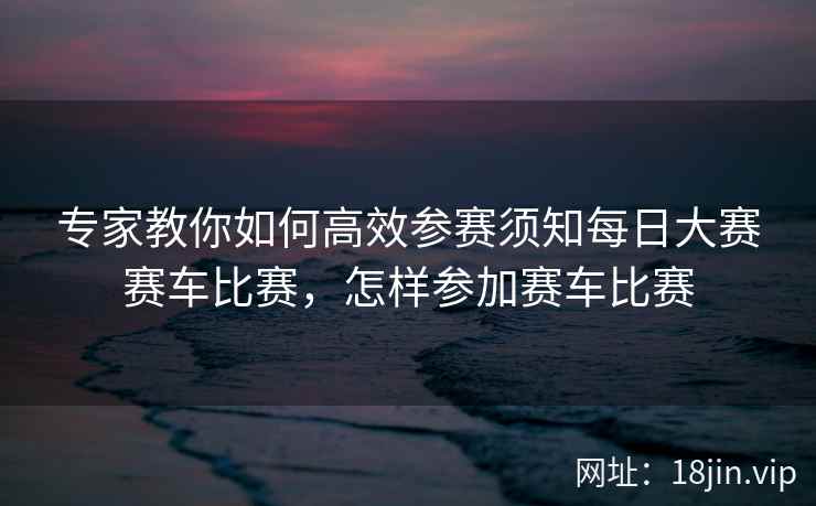 专家教你如何高效参赛须知每日大赛赛车比赛，怎样参加赛车比赛  第1张