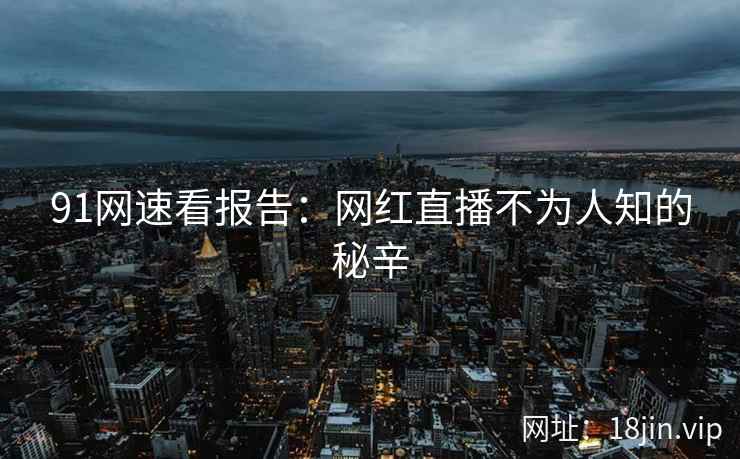 91网速看报告：网红直播不为人知的秘辛  第1张
