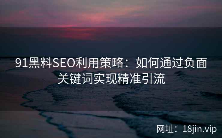 91黑料SEO利用策略：如何通过负面关键词实现精准引流  第2张