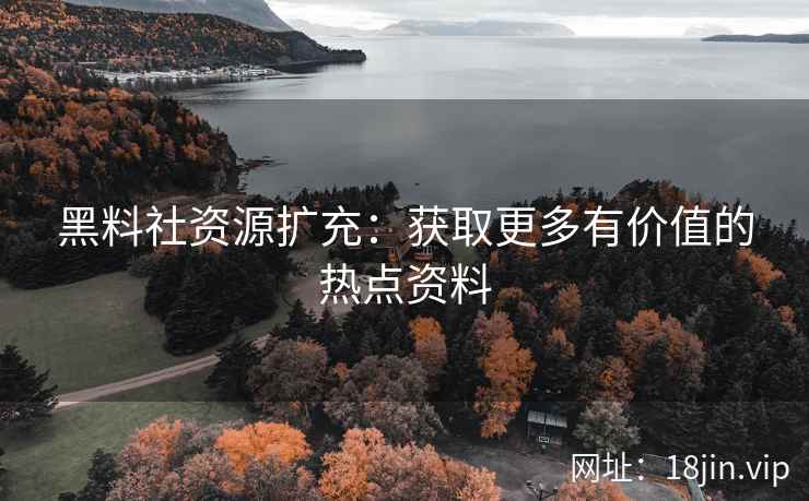 黑料社资源扩充：获取更多有价值的热点资料  第1张