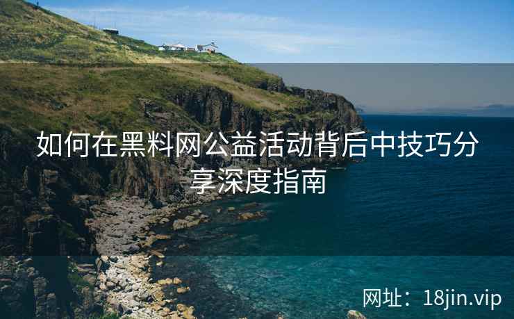 如何在黑料网公益活动背后中技巧分享深度指南  第2张