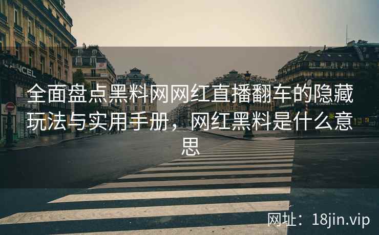 全面盘点黑料网网红直播翻车的隐藏玩法与实用手册，网红黑料是什么意思  第2张
